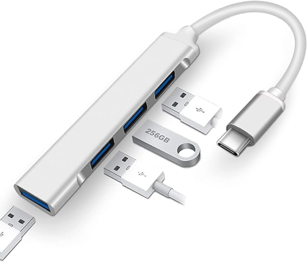 4 in 1 Portable USB C Hub (Type-C to 4 USB-A Ports) with Aluminum panel, USB Port Hub 3.0 Compatible for PC, Tablet, Smartphone and p.c - Image 3